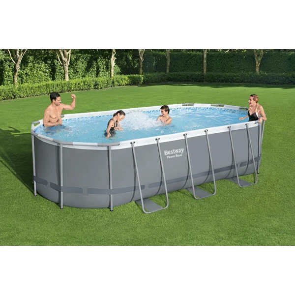 BESTWAY OVAL FAMILY POOL 549X274X122 cm SET POWER STEEL