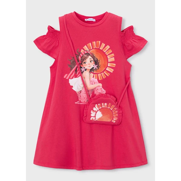 MAYORAL DRESS CUT OUT BAG PEACH 