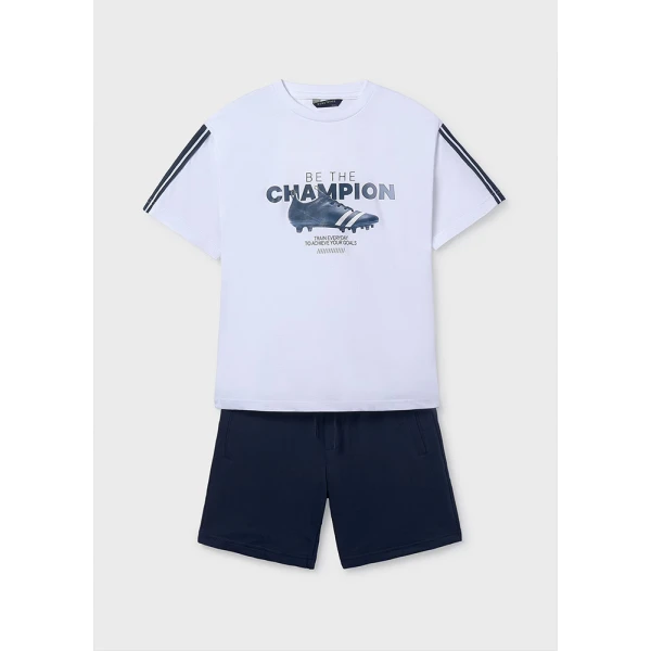 MAYORAL SET COTTON JERSEY CHAMPION WHITE 