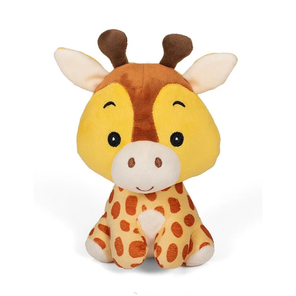 PLUSH ANIMALS 18 cm WITH RATTLE - 6 DESIGNS