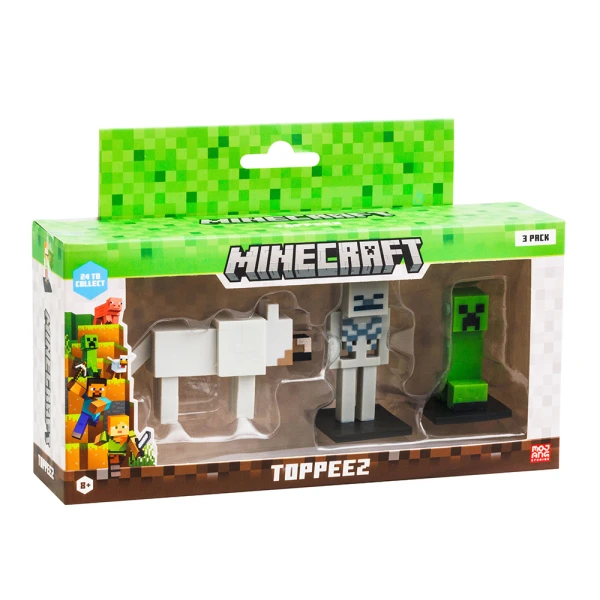 MINECRAFT ΣΕΤ 3 ΦΙΓΟΥΡΕΣ 3D TOPPEEZ 6 εκ. - ΔΙΑΦΟΡΑ ΣΧΕΔΙΑ