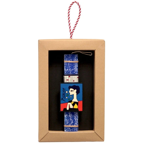 SYNCHRONIA HANDMADE CANDLE 20 cm ART MAGNET ELECTRIC BLUE