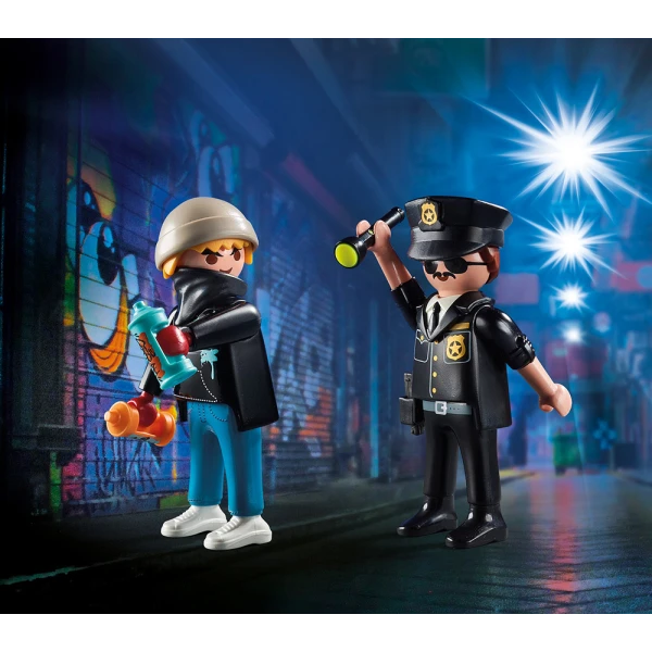 PLAYMOBIL CITY ACTION DUOPACK ΑΣΤΥΝΟΜΙΚΟΣ ΚΑΙ ΚΑΛΛΙΤΕΧΝΗΣ ΓΚΡΑΦΙΤΙ