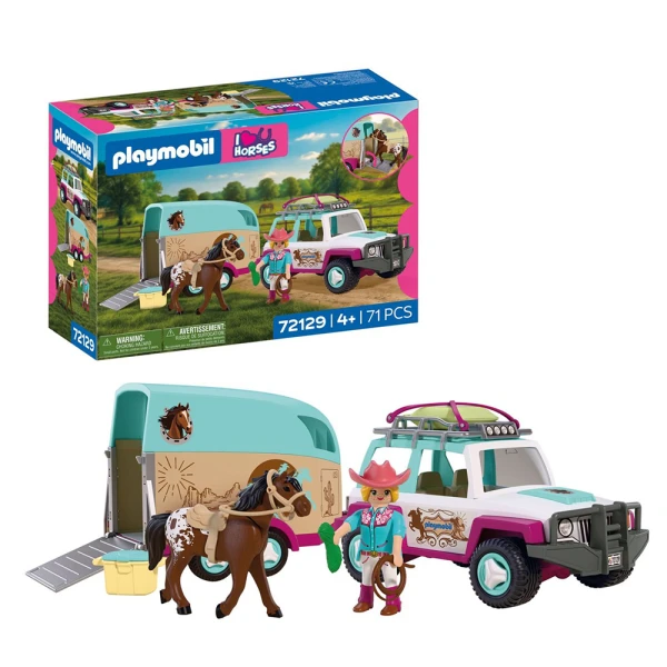 PLAYMOBIL I LOVE HORSES ΟΧΗΜΑ 4Χ4 ΜΕ ΤΡΕΪΛΕΡ ΜΕΤΑΦΟΡΑΣ ΑΛΟΓΟΥ