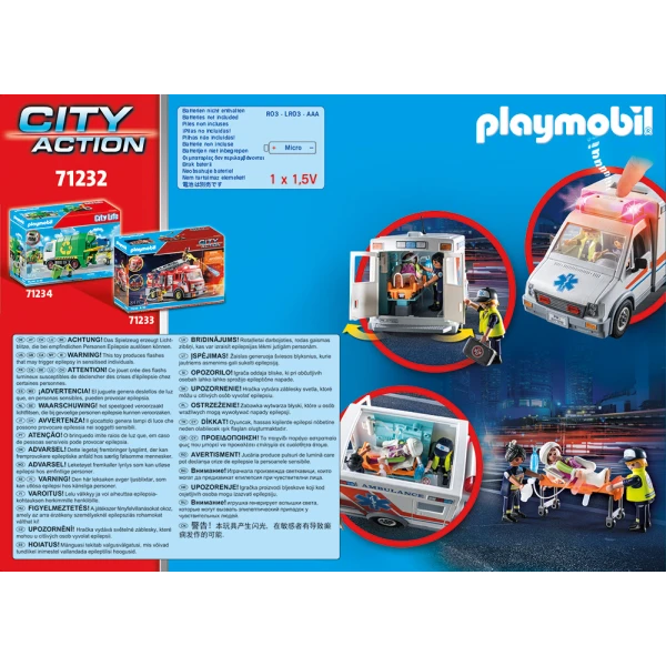 PLAYMOBIL CITY ACTION ΑΣΘΕΝΟΦΟΡΟ ΜΕ ΔΙΑΣΩΣΤΕΣ 