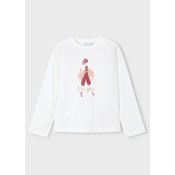 MAYORAL LONG-SLEEVE T-SHIRT CREAM 