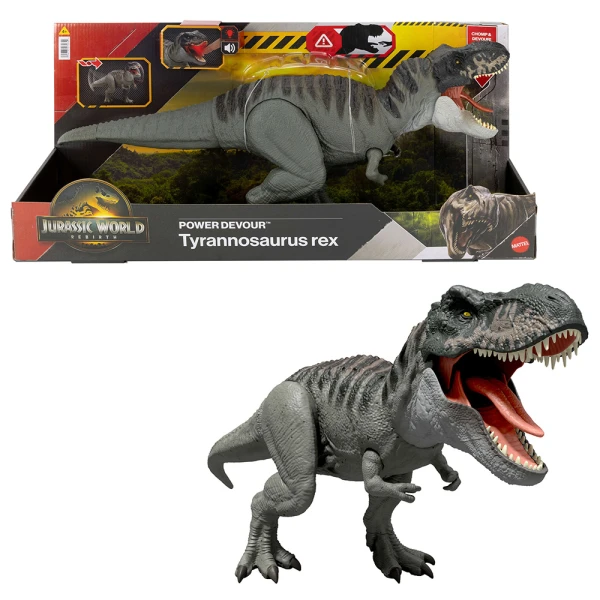 JURASSIC WORLD REBIRTH POWER DEVOUR – T-REX WITH REPEATED CHOMP & SOUNDS