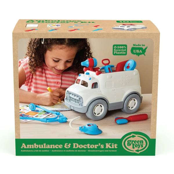 GREEN TOYS AMBULANCE AND DOCTOR\'S KIT AMDK-1313