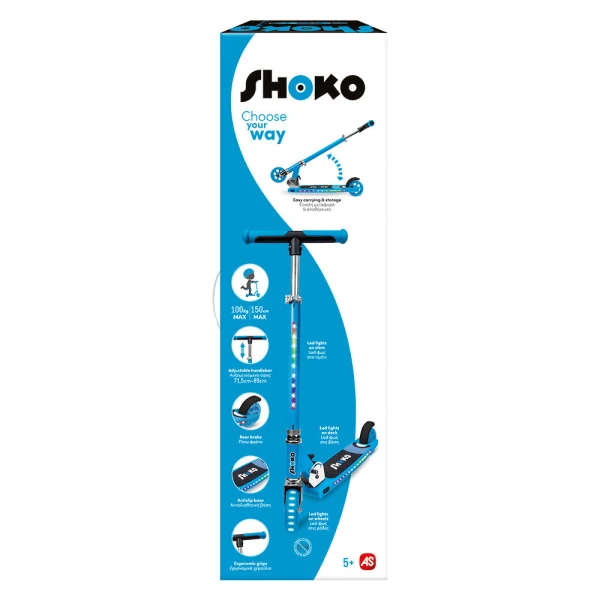SHOKO KIDS SCOOTER FLEX PRO WITH 2 WHEELS IN BLUE COLOR FOR 5+ YEARS