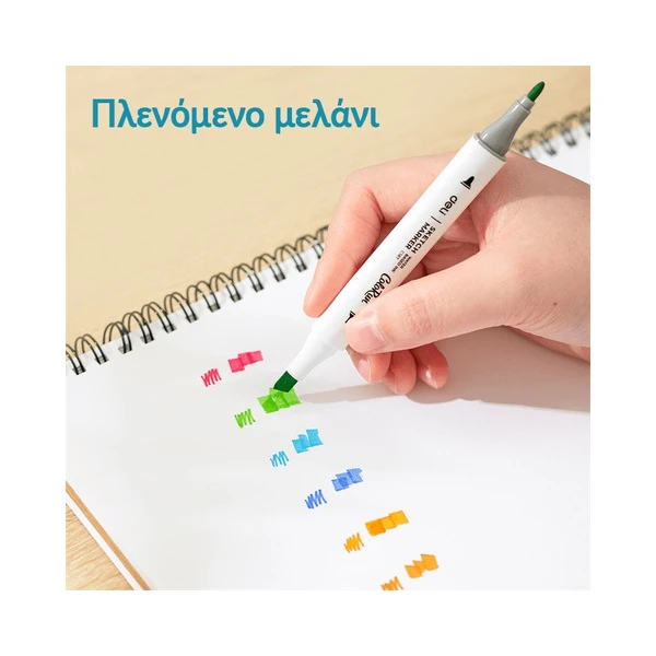 DELI DOUBLE-TIP WASHABLE DESIGN MARKERS IN PLASTIC CASE 24 COLORS