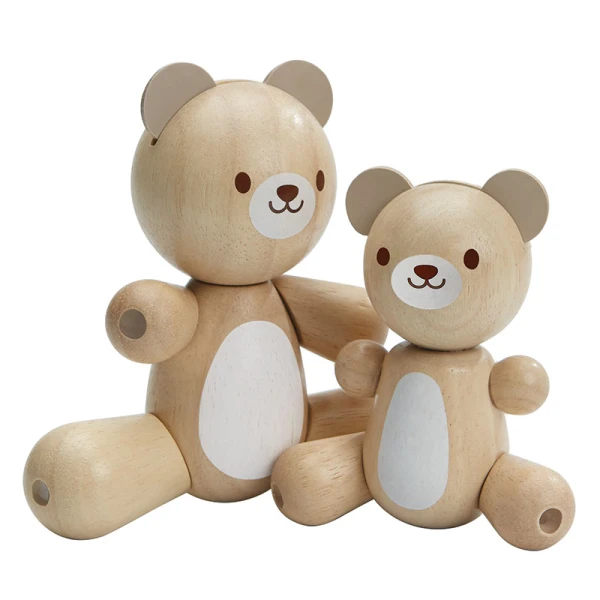 PLAN TOYS WOODEN BEAR AND BABY BEAR