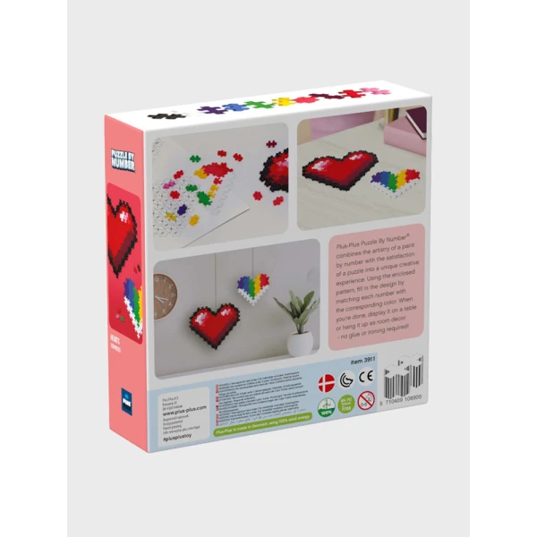 PLUS PLUS PUZZLE BY NUMBER HEARTS 250 pcs.