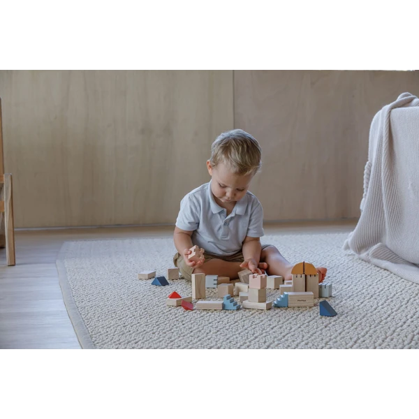 PLAN TOYS WOODEN COLOURED BRICKS