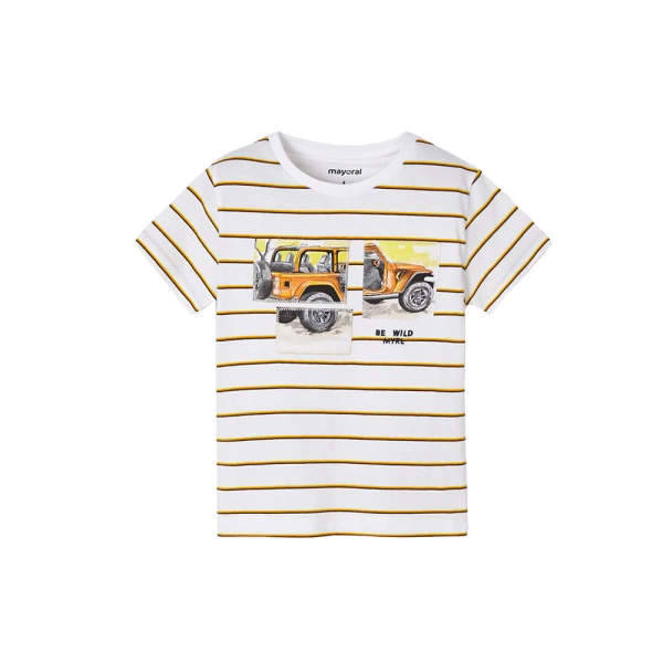 MAYORAL SHORT SLEEVES BLOUSE STRIPES ORANGE