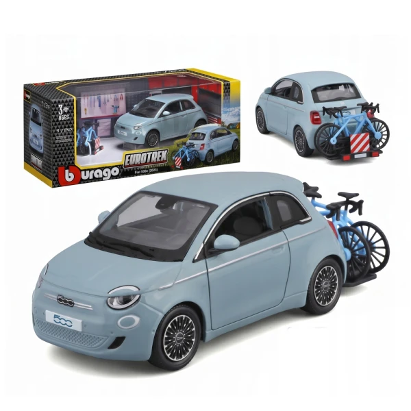 BBURAGO 1:24 FIAT 500E (2023) WITH BICYCLES