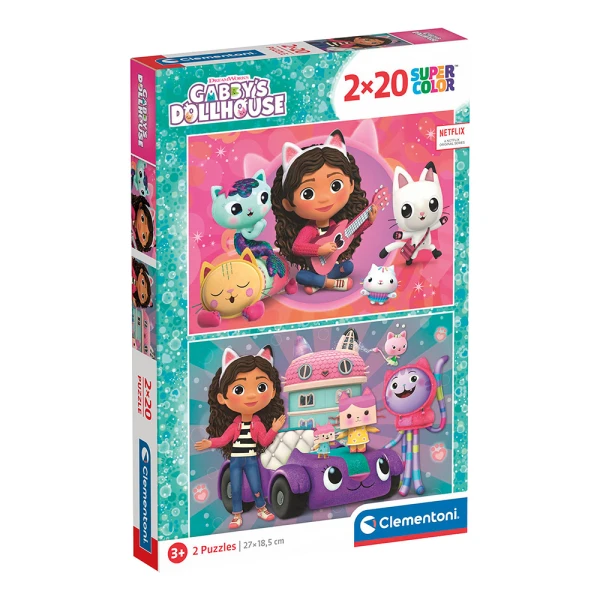 CLEMENTONI ΠΑΙΔΙΚΟ ΠΑΖΛ SUPER COLOR DREAMWORKS GABBY\'S DOLLHOUSE 2X20 τμχ