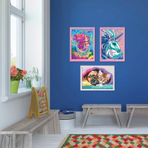 HAPPIHOBBI PAINT & FRAME PAINT BY NUMBERS MYTHICAL MERMAID