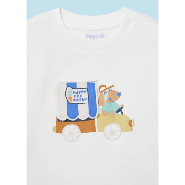 MAYORAL SHORT SLEEVES BLOUSE PLAY DOG CREAM