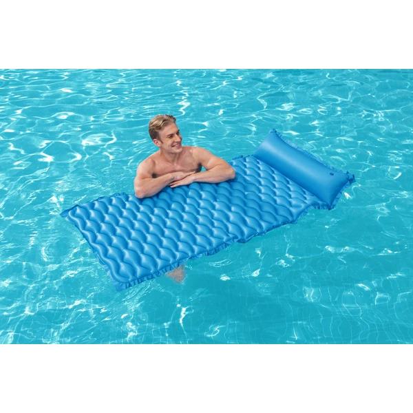BESTWAY INFLATABLE SEA MATTRESS 213Χ86 cm FLOAT \'N ROLL BLUE