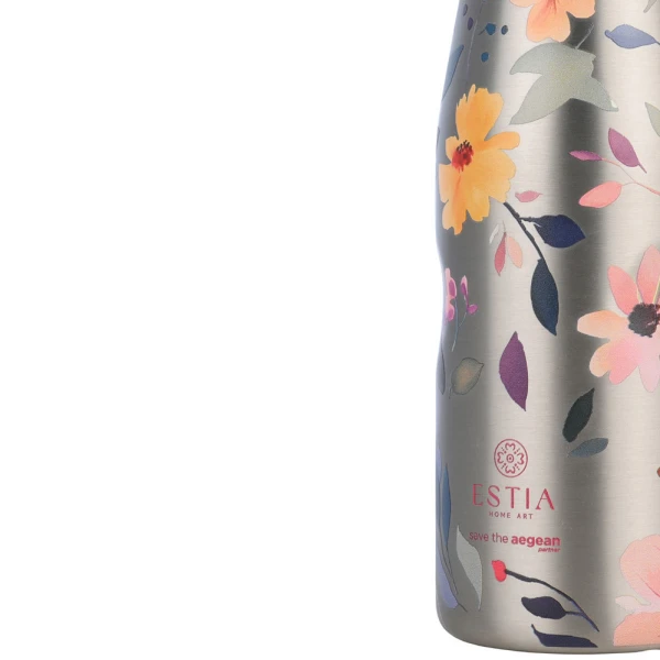ESTIA HOME ART ΘΕΡΜΟΣ ΤΑΞΙΔΙΟΥ 500ml - SILVER BOTANIC