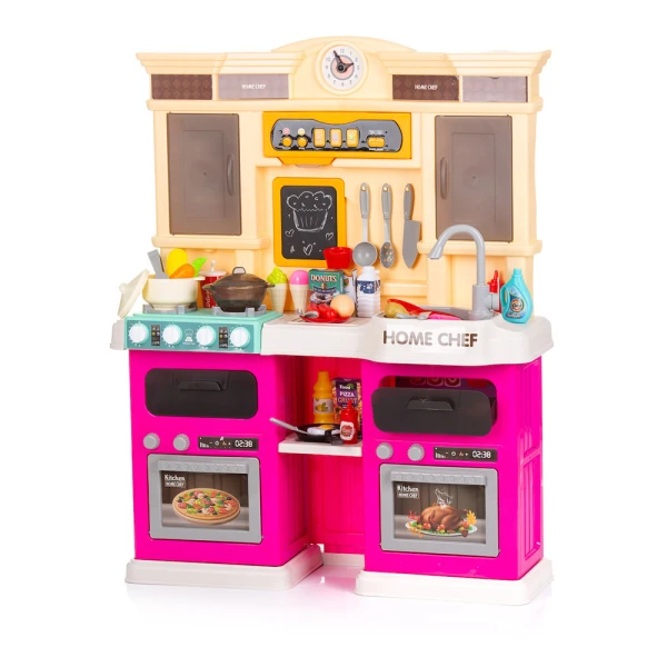 KITCHEN WITH LIGHTS SOUNDS WATER SPRAY FUNCTION 85 PCS