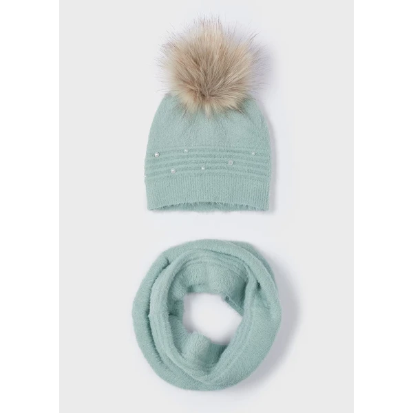 MAYORAL SET CAP SCARF WOOL PETROL