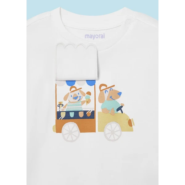 MAYORAL SHORT SLEEVES BLOUSE PLAY DOG CREAM