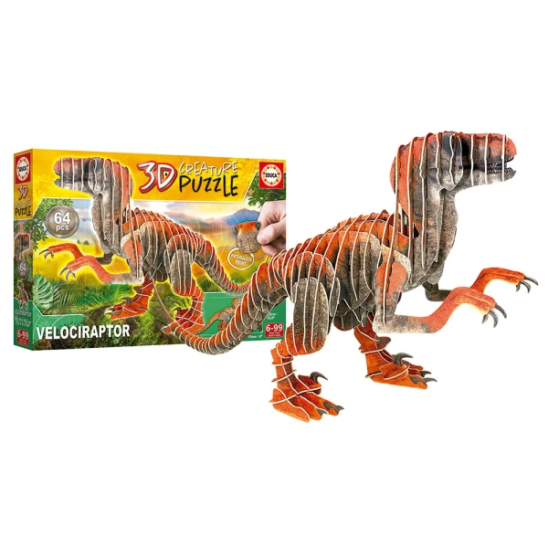 EDUCA 3D ΠΑΖΛ CREATURE 64 τεμ. VELOCIRAPTOR
