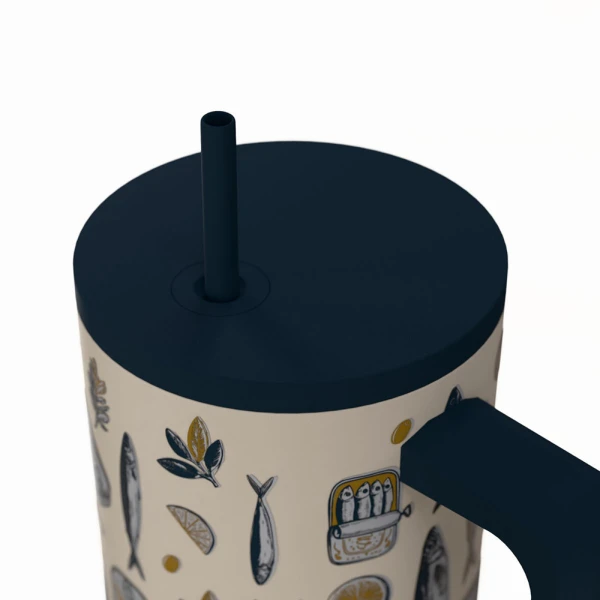 ESTIA HOME ART THERMAL BOTTLE STRAW TUMBLER XL 900ml - SALT LIFE