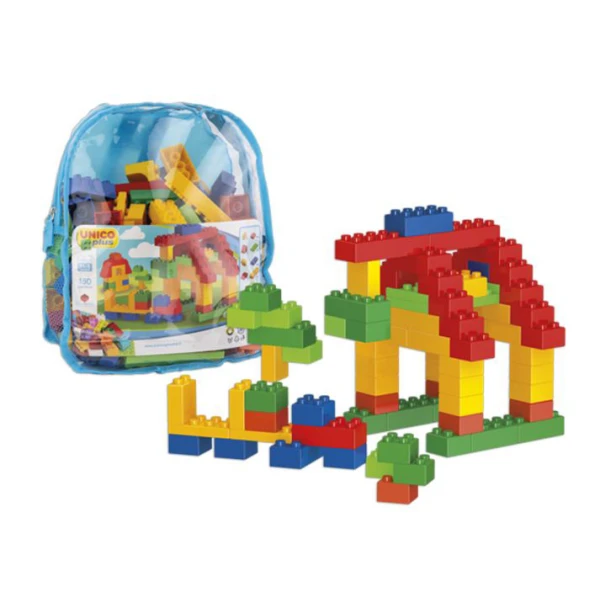 UNICO PLUS BACKPACK WITH 150 COLOURED CONSTRUCTION BRICKS