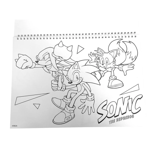 DRAWING PAD 23X33 cm 40 SHEETS AND STICKERS SONIC CLASSIC