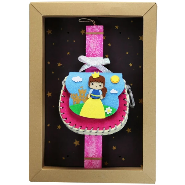 SYNCHRONIA HANDMADE CANDLE 30 cm PRINCESS BAG NEON FUCHSIA