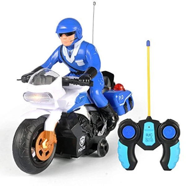 REMOTE CONTROLLED POLICE MOTORCYCLE WITH LIGHTS AND SOUND 27MHz