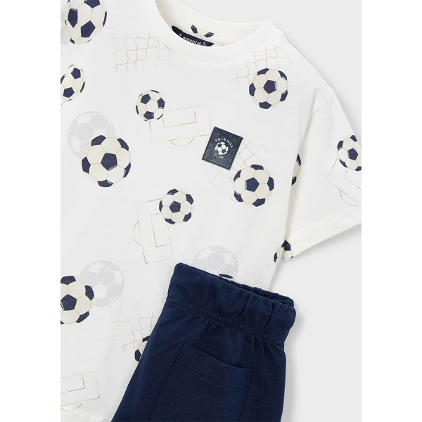 MAYORAL SET COTTON JERSEY PRINTED NAVY BLUE 