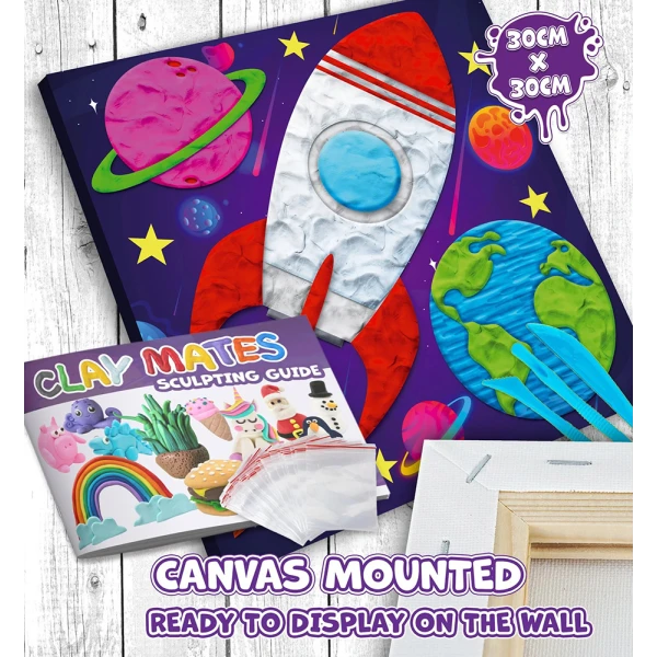 SPLAT PLANET SPACE CLAY ART SET ON CANVAS 30x30 cm