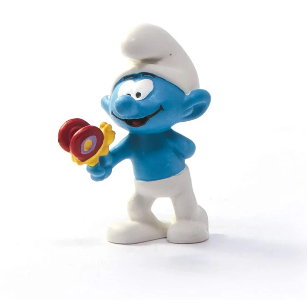 MINIATURE SCHLEICH SMURF WITH BUTTERFLY