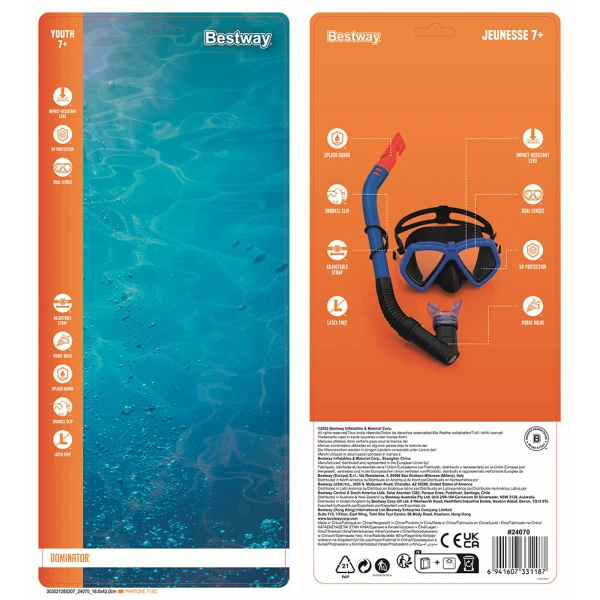 BESTWAY SET MASK & SNORKEL DOMINATOR BLUE-BLACK