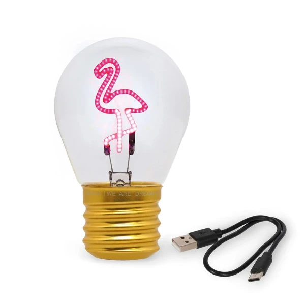 LEGAMI TABLE LIGHTBULB-SHAPED TABLE LAMP BULB FICTION - FLAMINGO