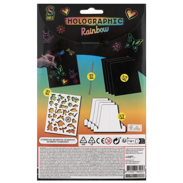 SCRATCH PAPER A5 GLITTER/RAINBOW - 2 DESIGNS