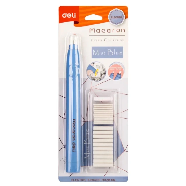 DELI ΗΛΕΚΤΡΙΚΗ ΓΟΜΑ & 20 ΑΝΤΑΛΛΑΚΤΙΚΑ 5mm/2.5mm MACARON - 2 ΧΡΩΜΑΤΑ