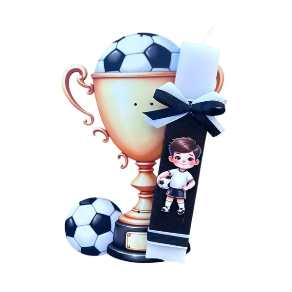FEELING WOOD HANDMADE CANDLE FOOTBALL BOY