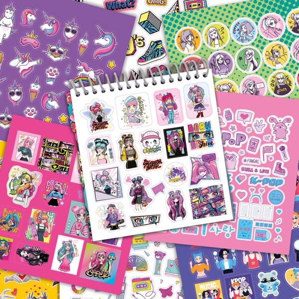 AS NOTEBOOK WITH STICKERS - 3 DESIGNS