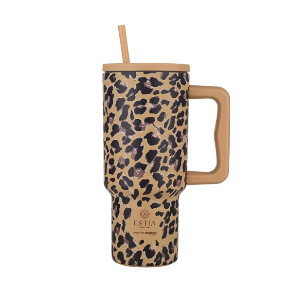 ESTIA HOME ART STRAW TUMBLER XL 900ml - SPOTTED PROWL