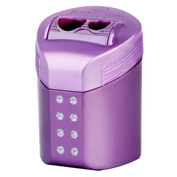 FABER-CASTELL ROLL-ON DOUBLE SHARPENER METALLIC COLOURS COSMIC - 3 COLOURS