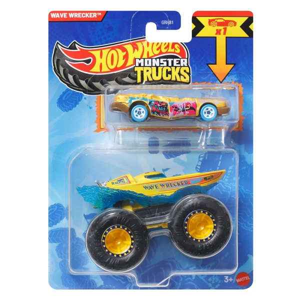 HOT WHEELS MONSTER TRUCKS ΟΧΗΜΑ ΜΕ ΑΥΤΟΚΙΝΗΤΑΚΙ - WAVE WRECKER