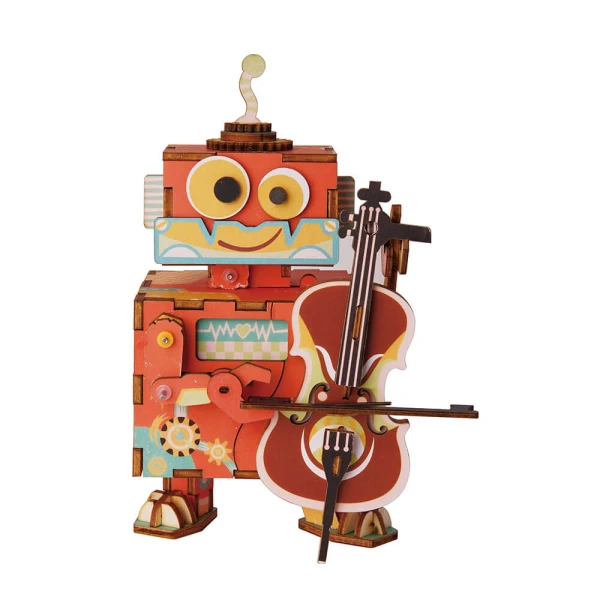 CONSTRUCTION WOODEN MUSIC BOX LITTLE PERFORMER
