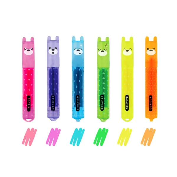 LEGAMI TEDDY\'S MOOD SET OF 6 MINI HIGHLIGHTERS