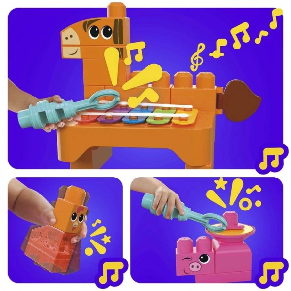 MEGA BLOKS SENSORY LINE - MUSICAL FARM BAND 40 pcs