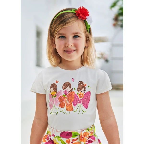 MAYORAL SHORT SLEEVES BLOUSE  ECRU