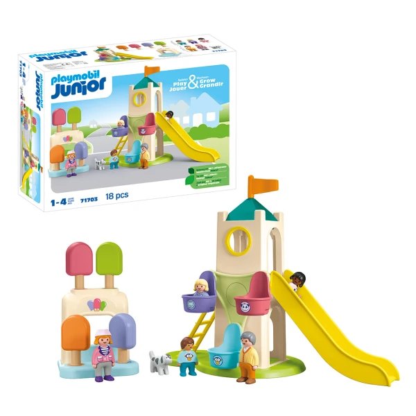 PLAYMOBIL JUNIOR ADVENTURE TOWER WITH ICE CREAM BOOTH